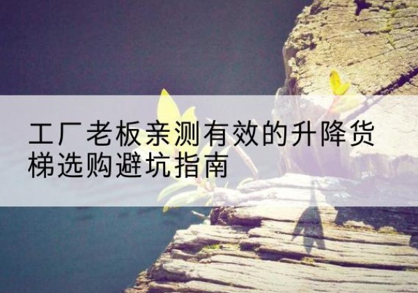 象山升降货梯怎么选-工厂老板亲测有效的升降货梯选购避坑指南